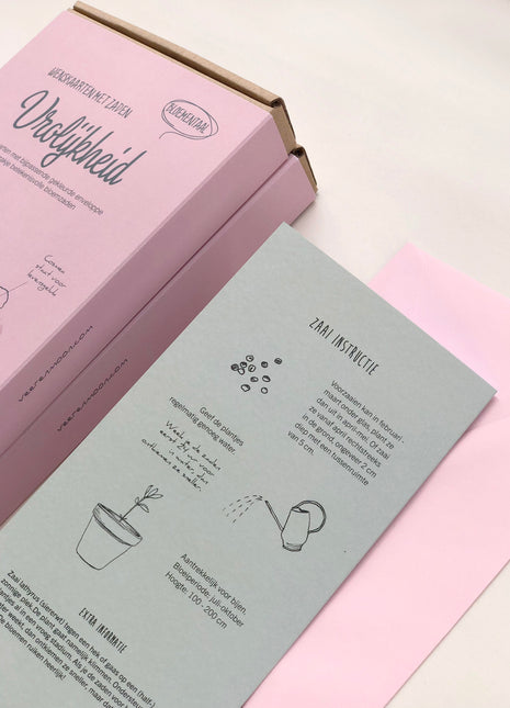 Cadeaudoosje wenskaarten met zaden Vrolijkheid