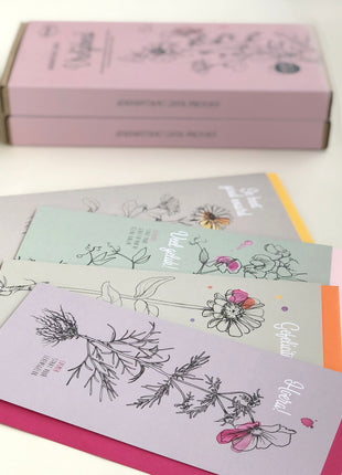 Cadeaudoosje wenskaarten met zaden Vrolijkheid