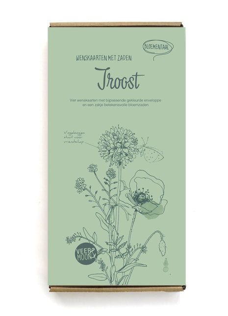 Cadeaudoosje wenskaarten met zaden Troost
